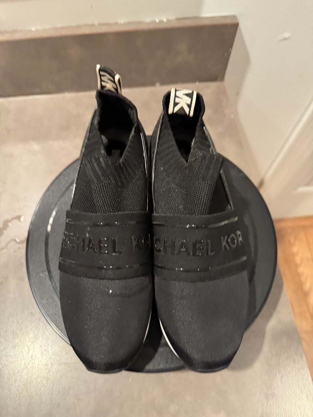 Michael Kors Black Textile Sock Sneakers Size 7.5